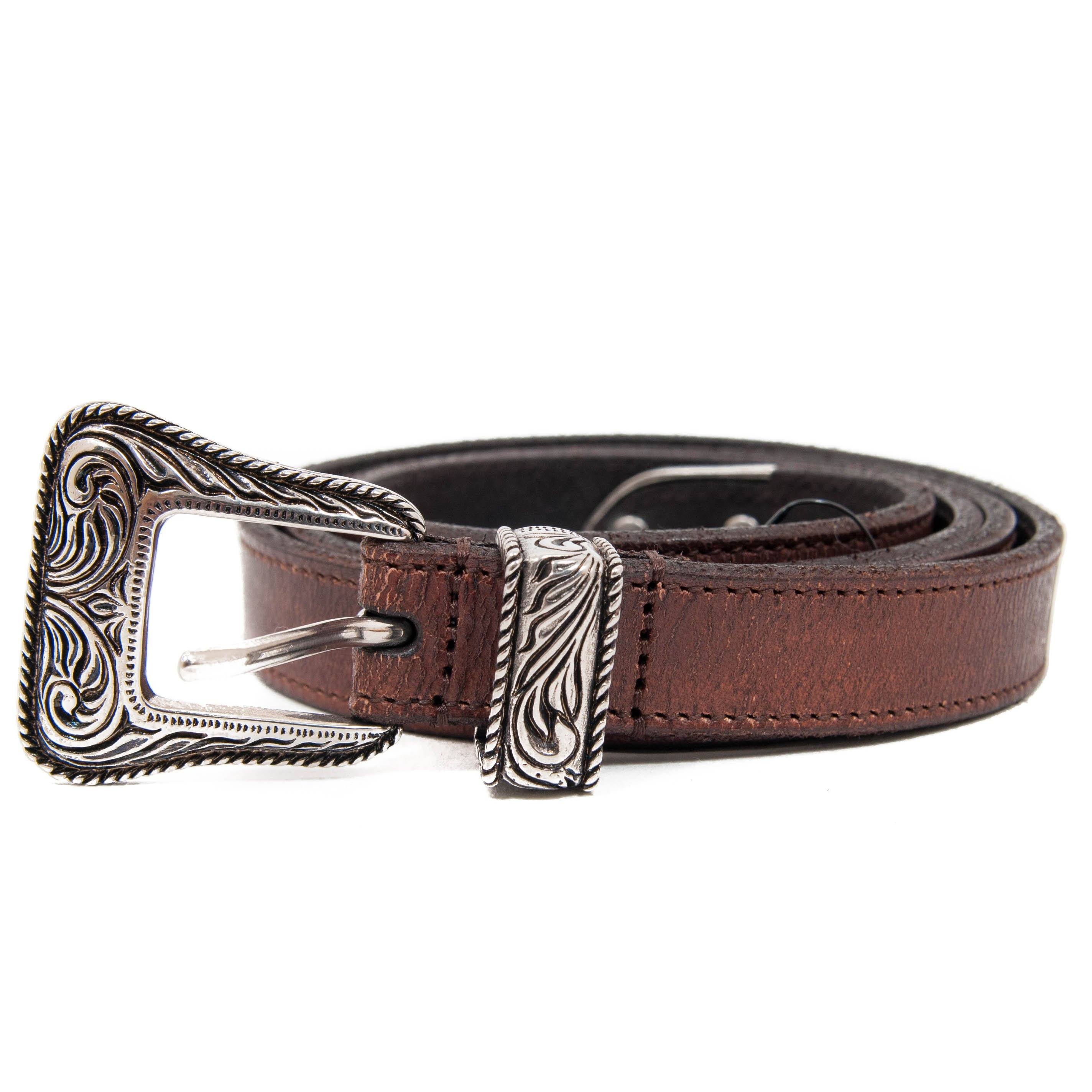 Western Brown Leather Belt