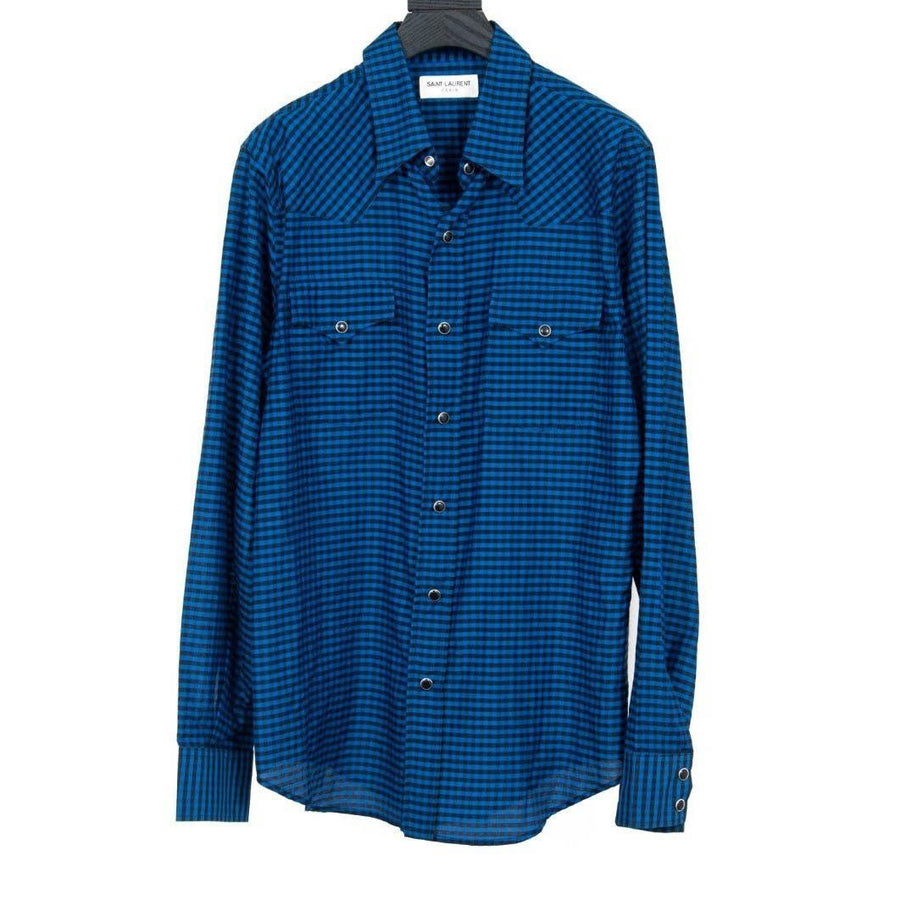 Western Checkered Blue Shirt SAINT LAURENT 