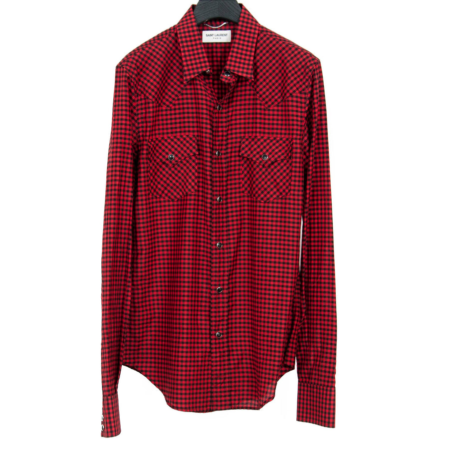 Western Checkered Red Flannel SAINT LAURENT 