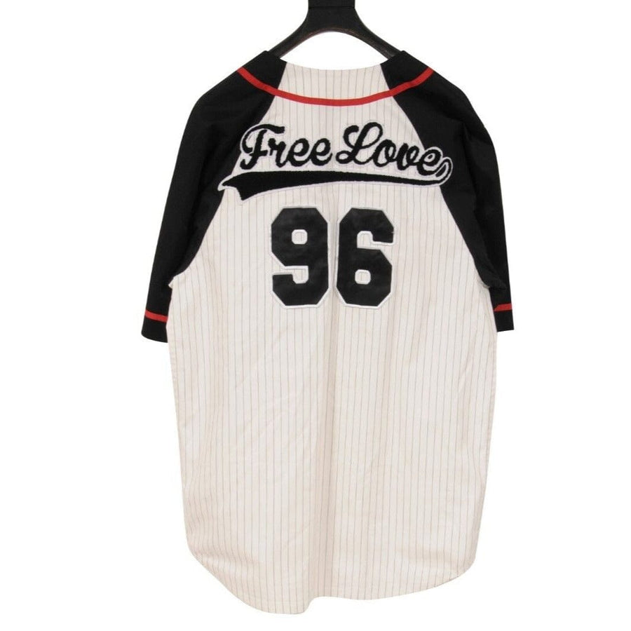White Black Striped Free Love Baseball Jersey Dolce & Gabbana 