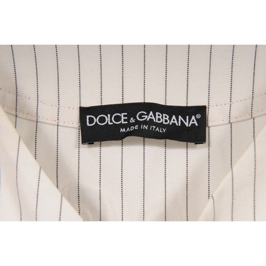 White Black Striped Free Love Baseball Jersey Dolce & Gabbana 