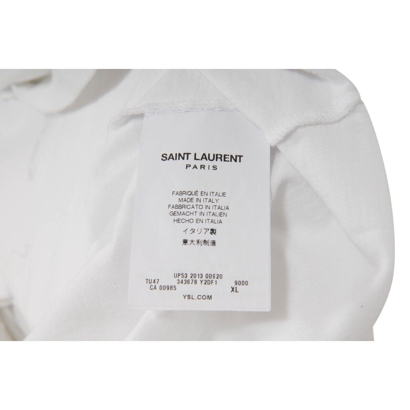 Saint Laurent YSL White Black YSL Snake Logo T Shirt Size XL