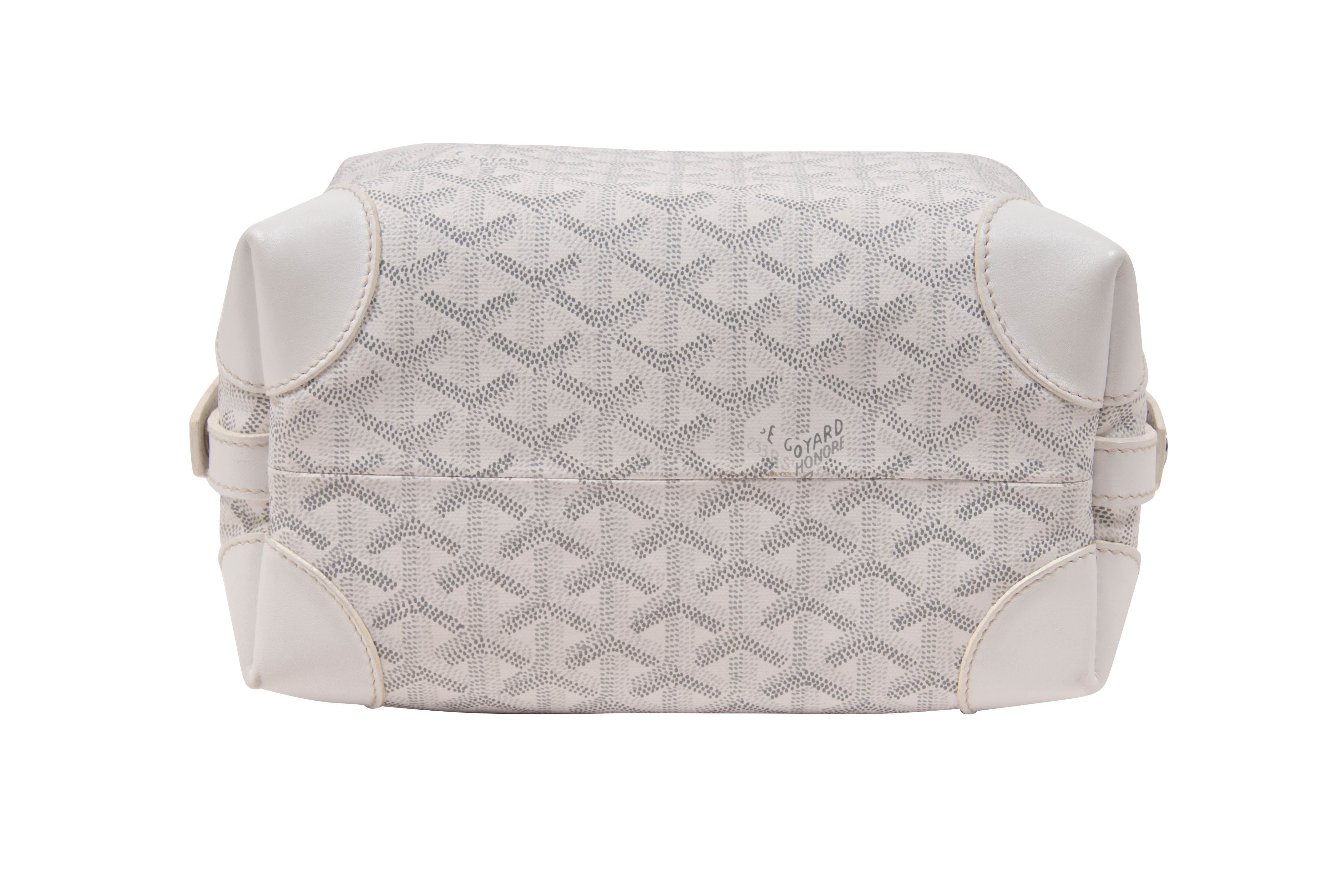 Goyard White Boeing 25 Trousse Toiletry Wash Travel Bathroom Bag 