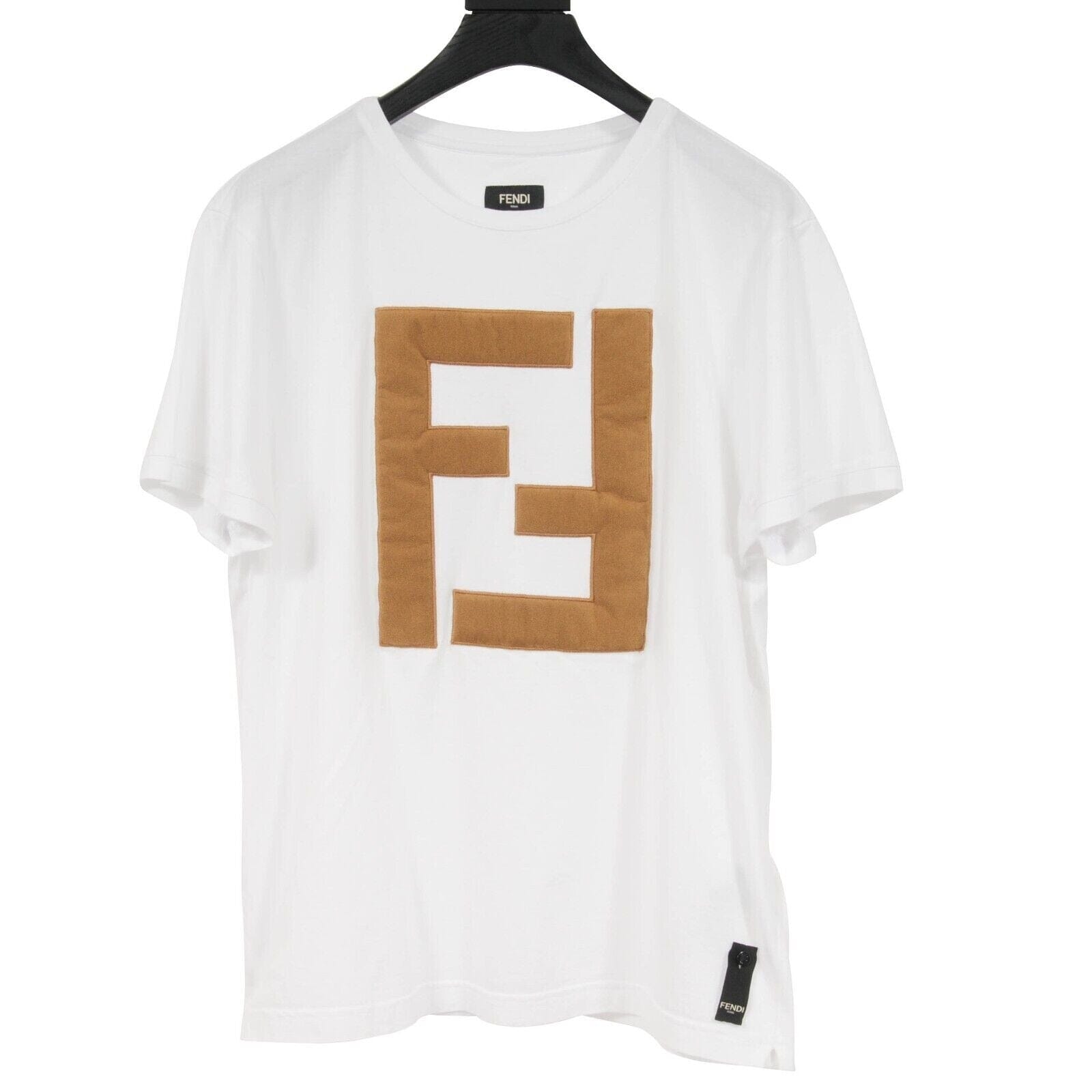 White Brown Forever Fendi FF Logo T Shirt