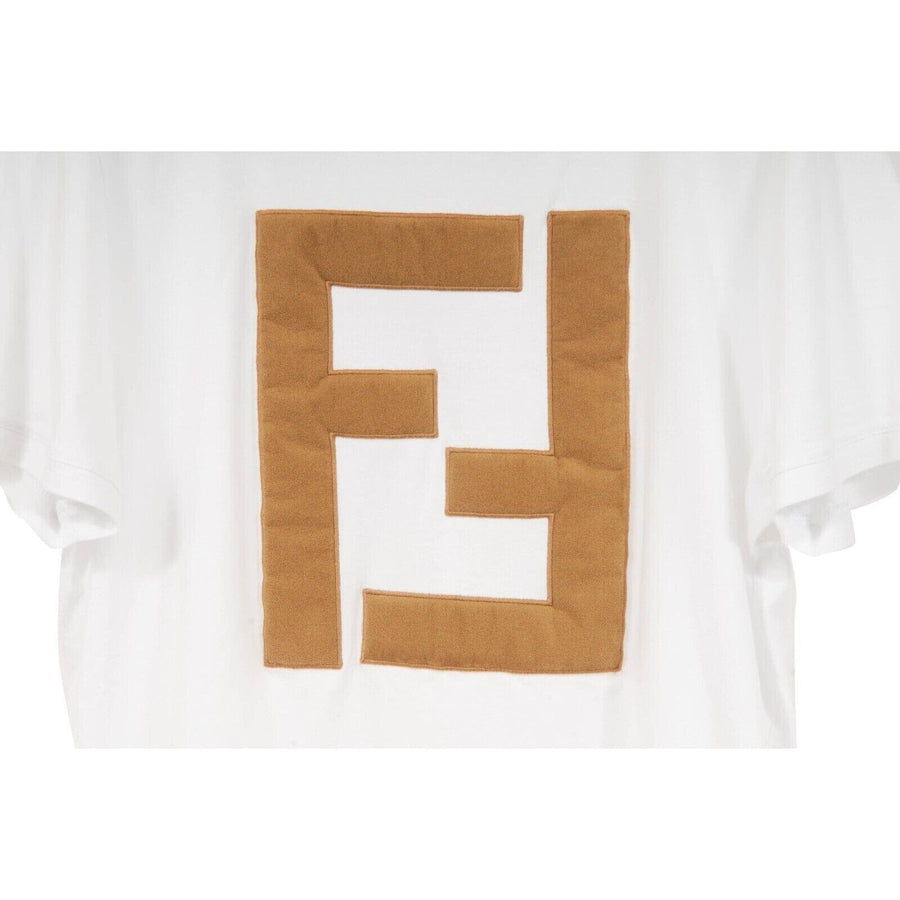 White Brown Forever Fendi FF Logo T Shirt Fendi 