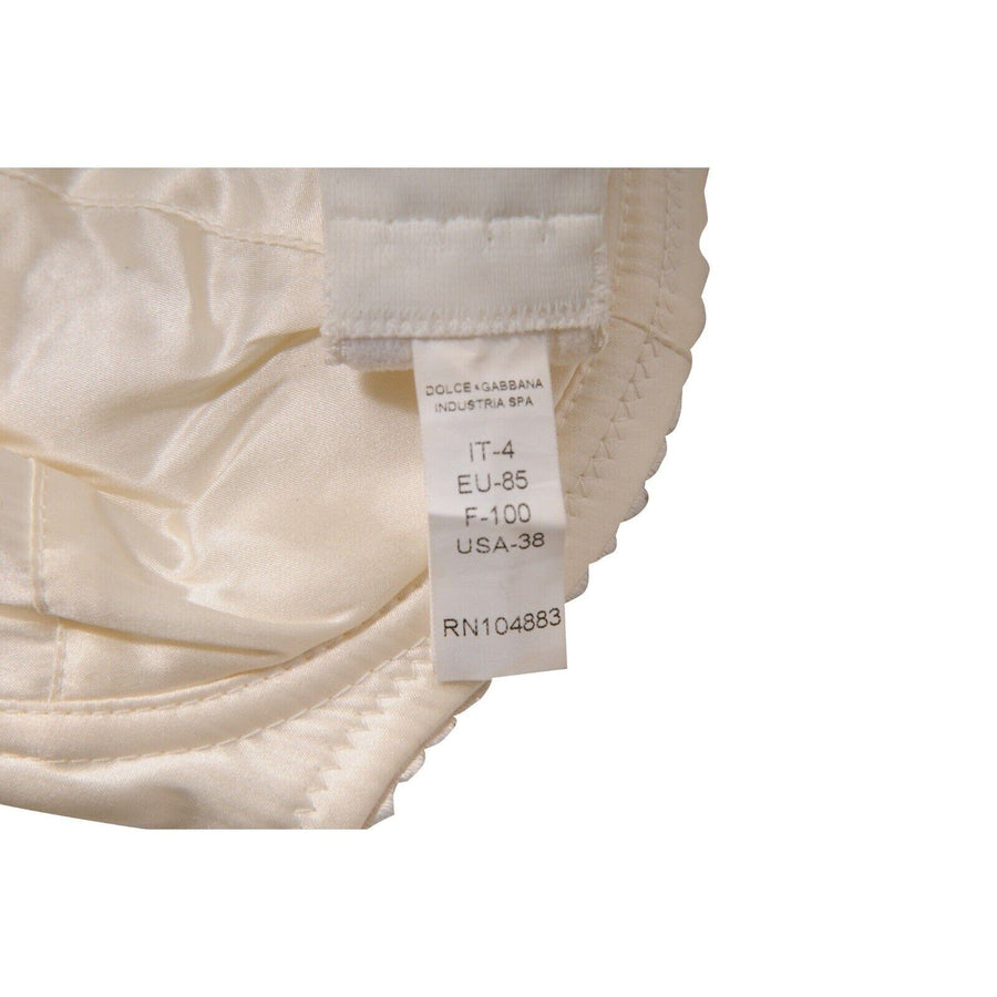 White Cream Silk Blend Semi Padded Bra Dolce & Gabbana 