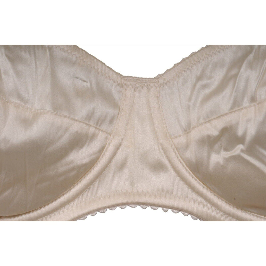 White Cream Silk Blend Semi Padded Bra Dolce & Gabbana 