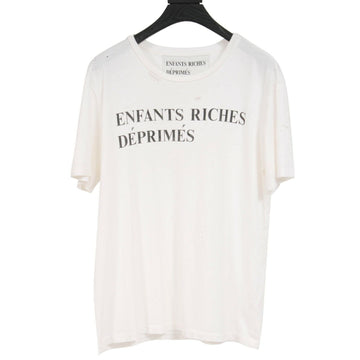 White Distressed Logo Short Sleeve T Shirt ENFANTS RICHES DÉPRIMÉS 