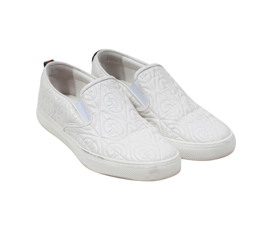 White Dublin G Rhombus Quilted Sneakers GUCCI 