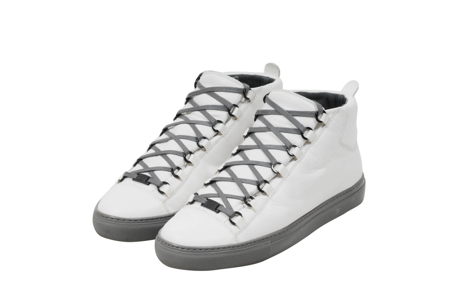 White Gray High Top Arenas Sneakers BALENCIAGA 