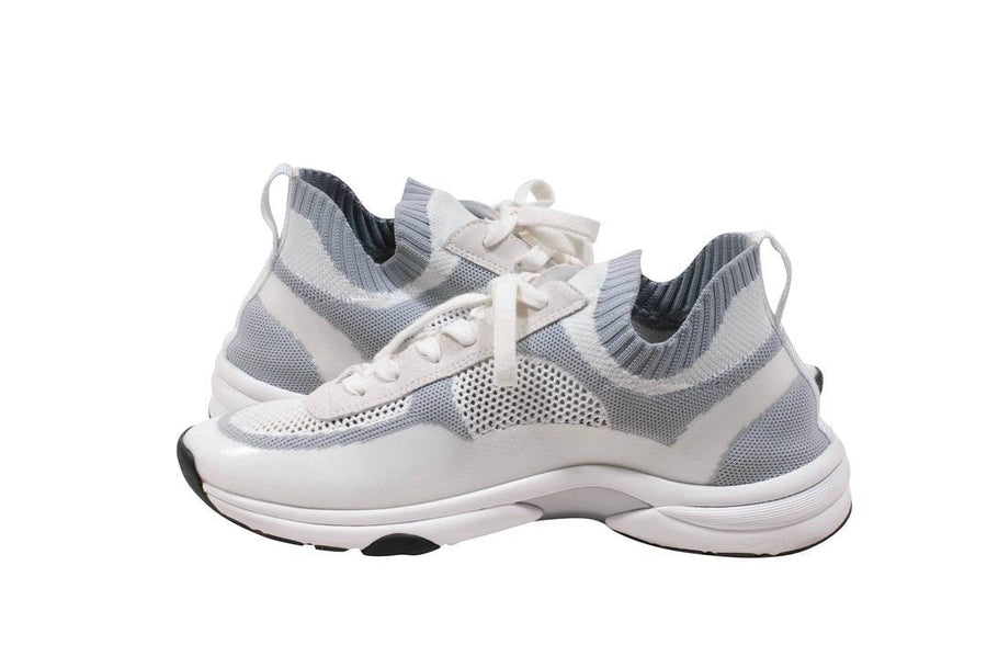 White Grey Mech Sport Sprint Sneaker Trainer Sneakers chanel 