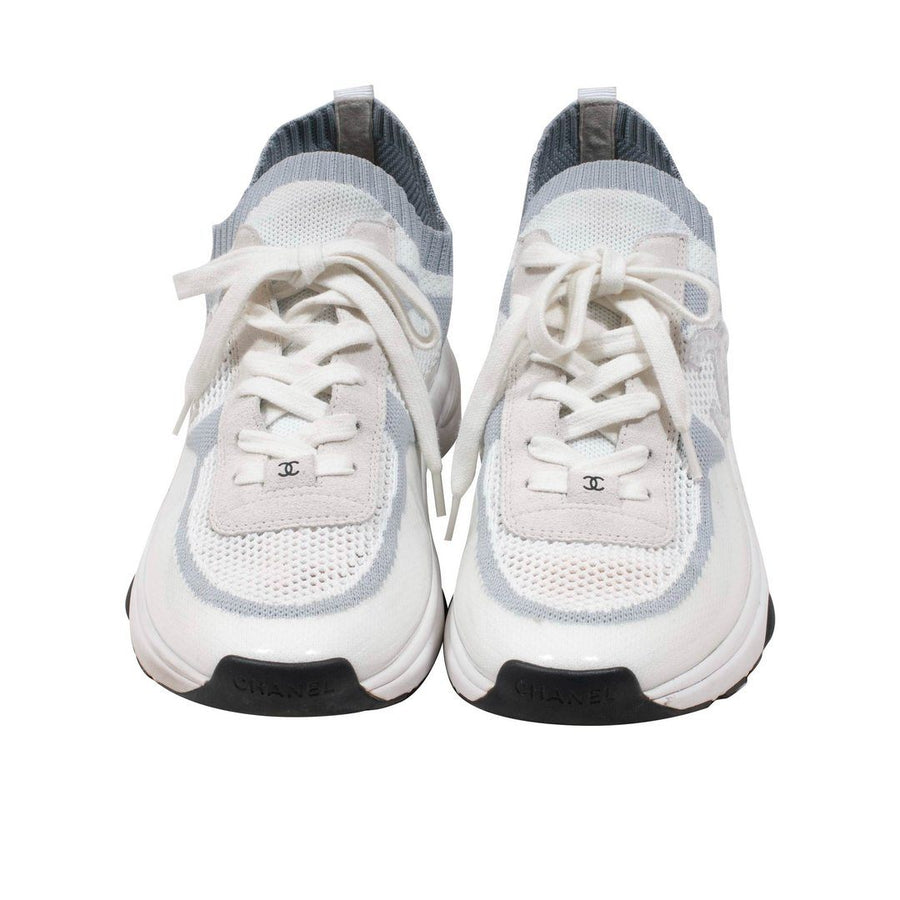 White Grey Mech Sport Sprint Sneaker Trainer Sneakers chanel 