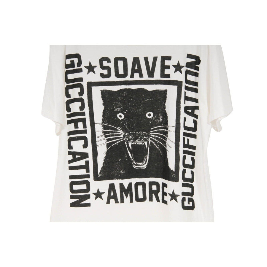 White Guccification Panther So Ave Amor T Shirt GUCCI 