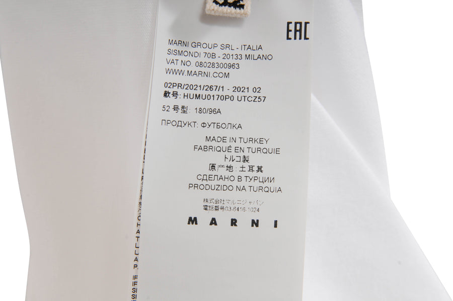 White Logo Print T Shirt Marni 