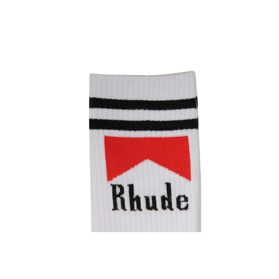 White Marlboro Cigarette Logo Ankle Socks RHUDE 
