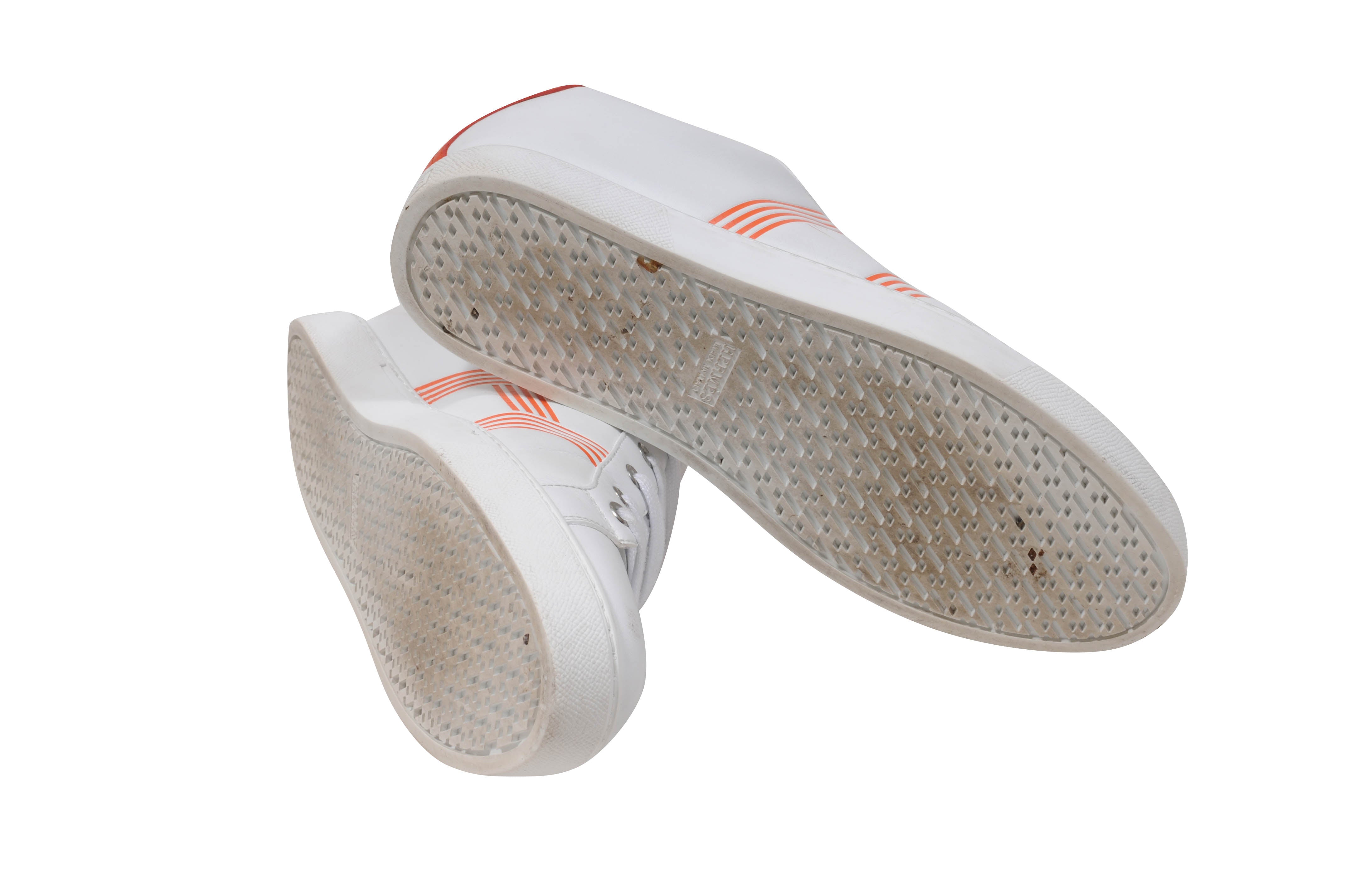 adidas gazelle silver green womens Hermes Calfskin Leather Bouncing Sneakers - Sz. 40