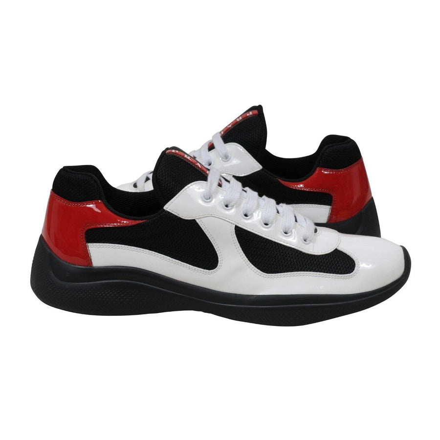 White Patent Leather Americas Cup Sneakers Prada 