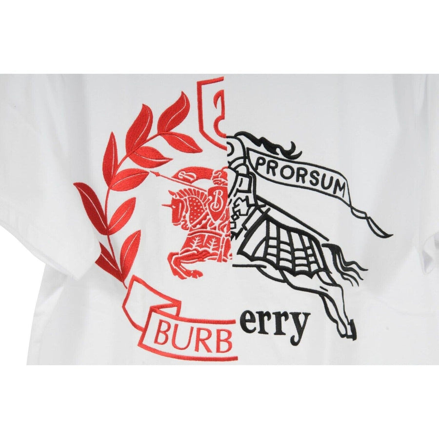 White Red Logo Soleford Spliced T Shirt Burberry 