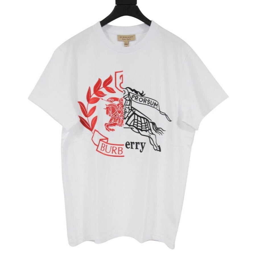 White Red Logo Soleford Spliced T Shirt Burberry 