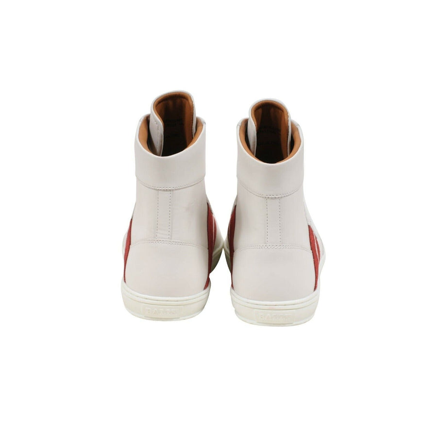 White Red Striped Leather Oldani High Top Sneakers Bally 