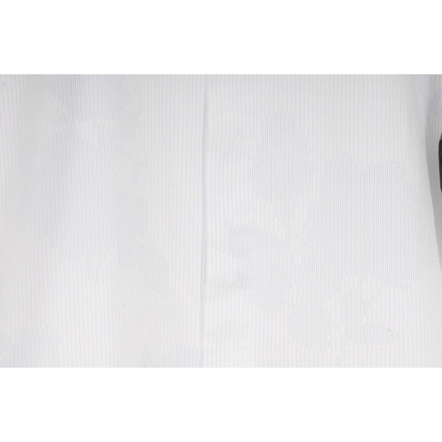 White Striped Green Camo Short Sleeves Button Down Shirt DIOR 
