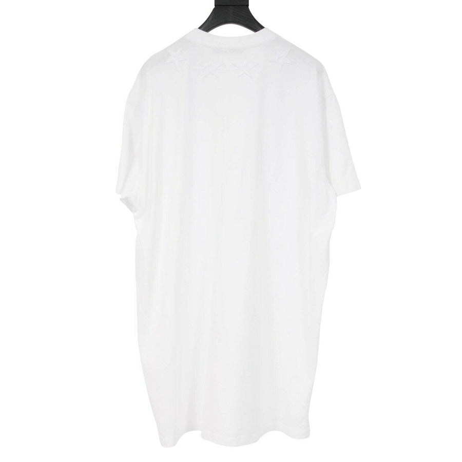 White T Shirt Embroidered Star Neck Columbian Fit GIVENCHY 