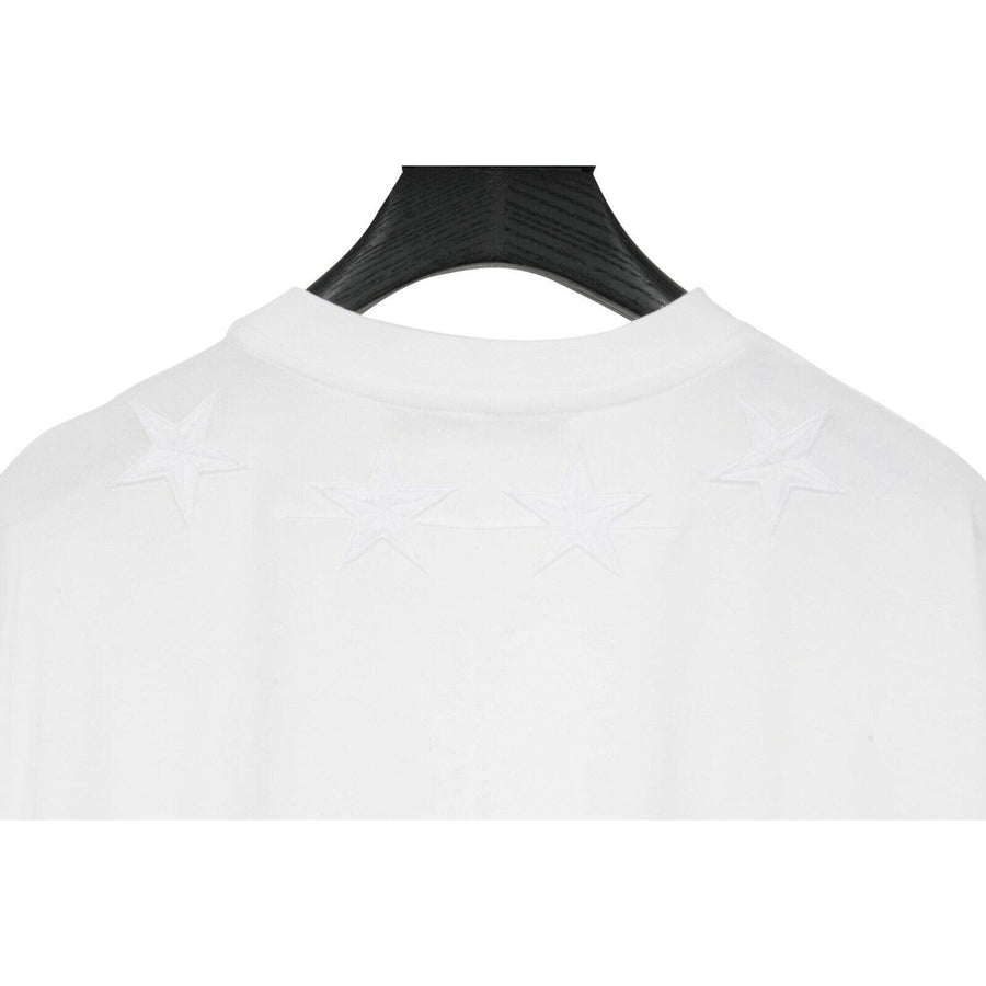 White T Shirt Embroidered Star Neck Columbian Fit GIVENCHY 