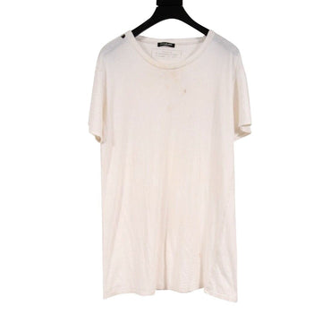 White Vintage Distressed T Shirt BALMAIN 