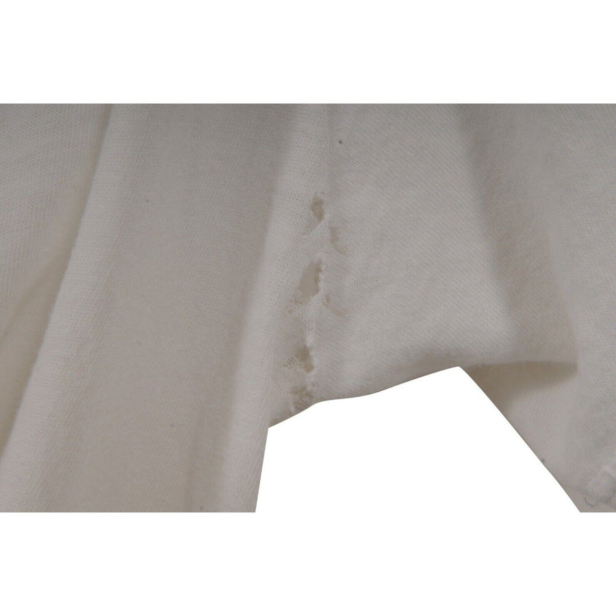 White Vintage Distressed Thrashed T Shirt BALMAIN 