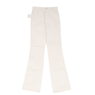 White Wide Leg Flare Denim High Waist Jeans Bottega Veneta 