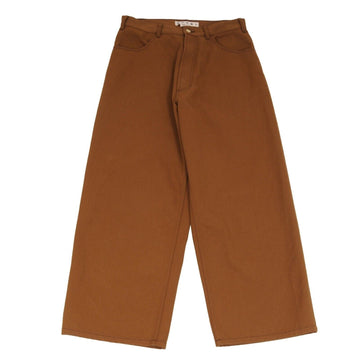 Wide Leg Pants Size 31x30 Brown High Waist Cotton Stretch Trousers Marni 