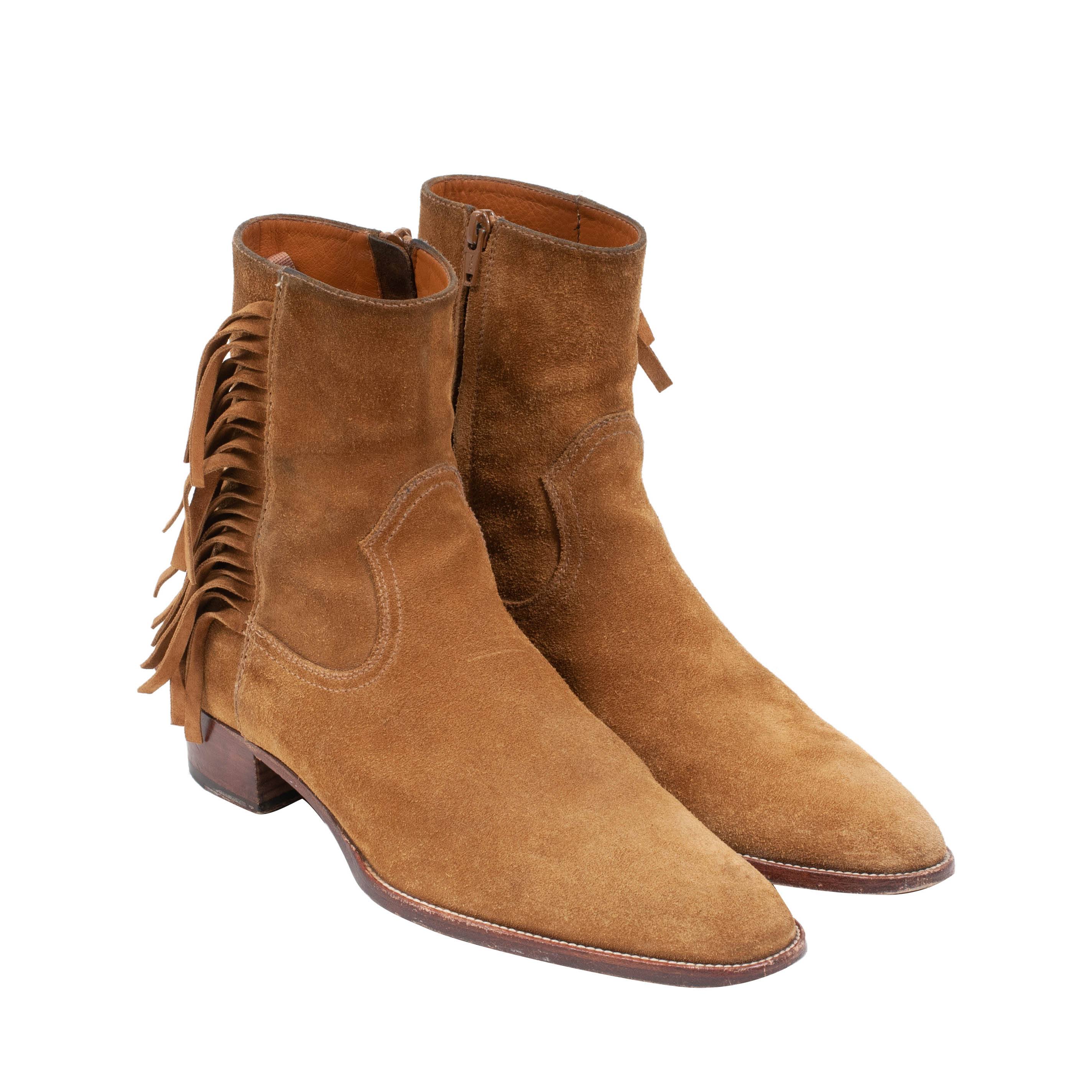 Saint laurent best sale fringe boots