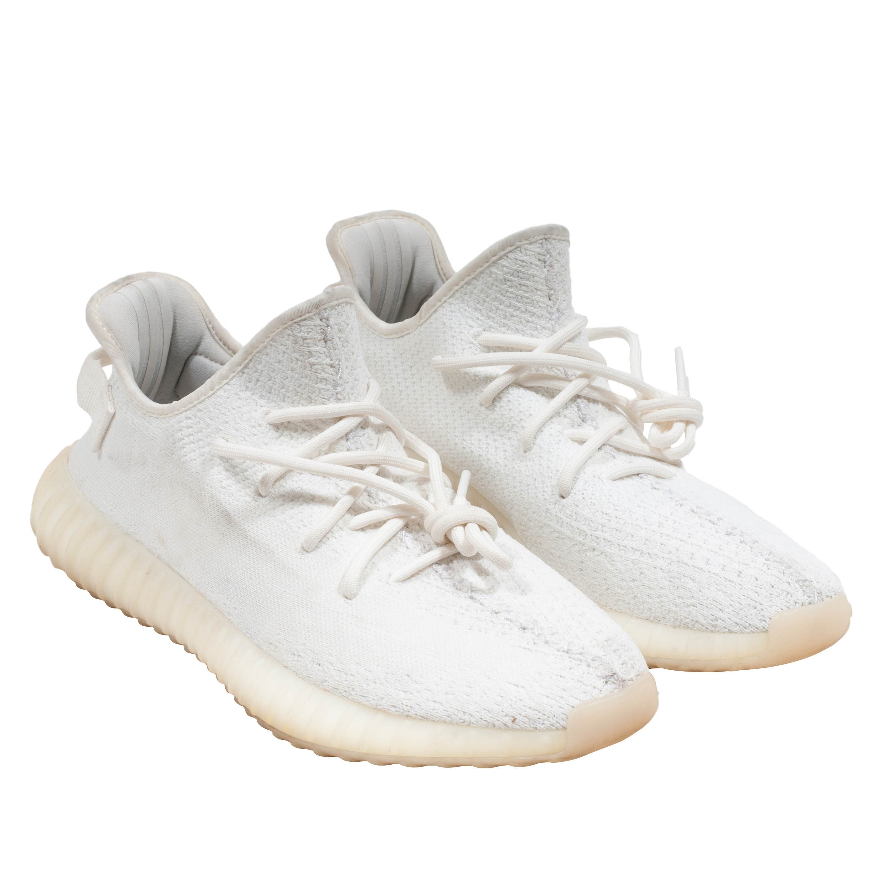 Moscow, Russia - June 2020 : Adidas Yeezy Boost 350 V2 Cloud White - Famous  Limited Collection Fashion Sneakers by Kanye West and Adidas Collaboration,  Trendy Sport Shoes Stock Photo | Adobe Stock