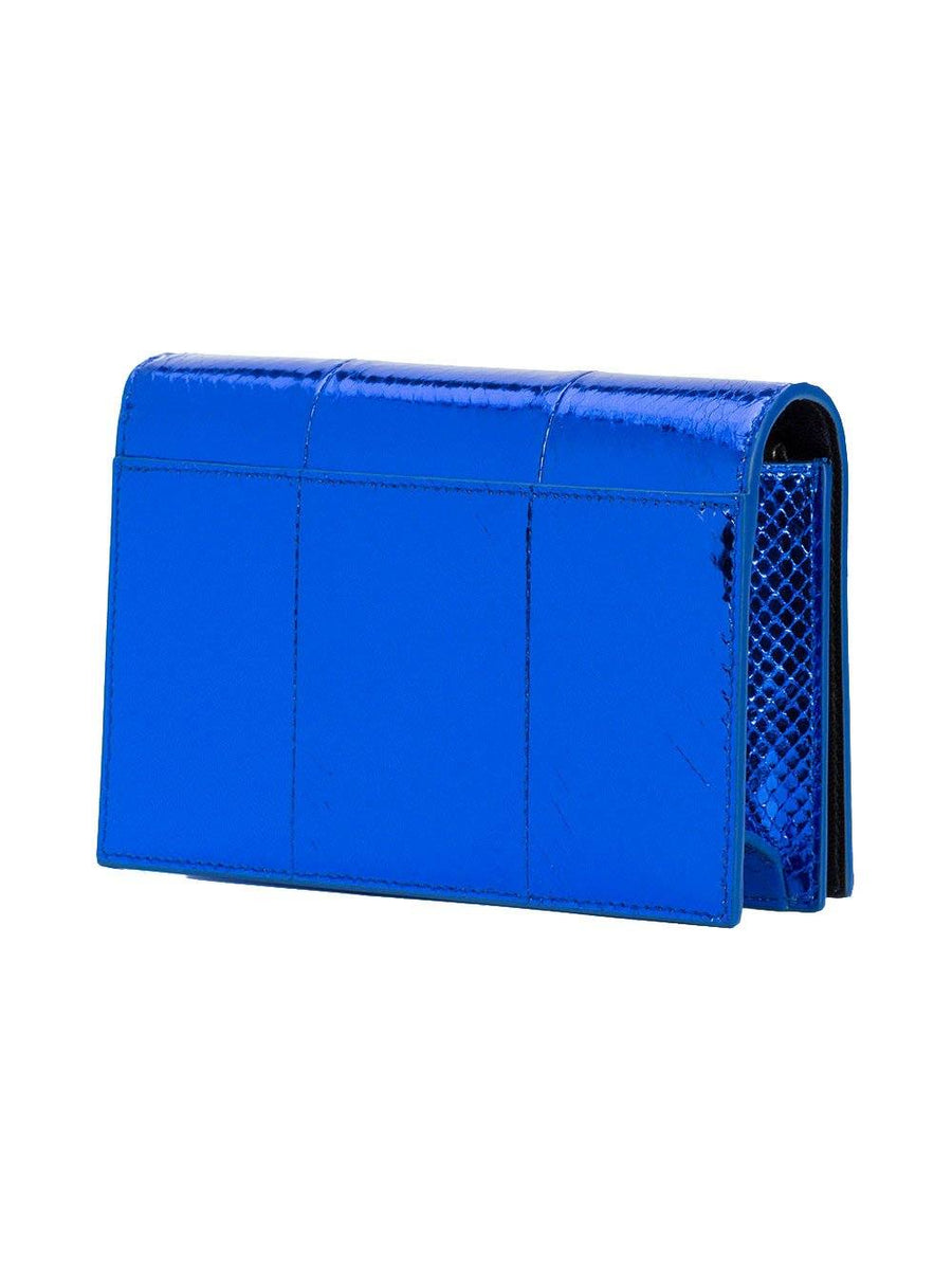 YSL Monogram Toy Kate Blue Snakeskin Leather Mini Shoulder Bag SAINT LAURENT 