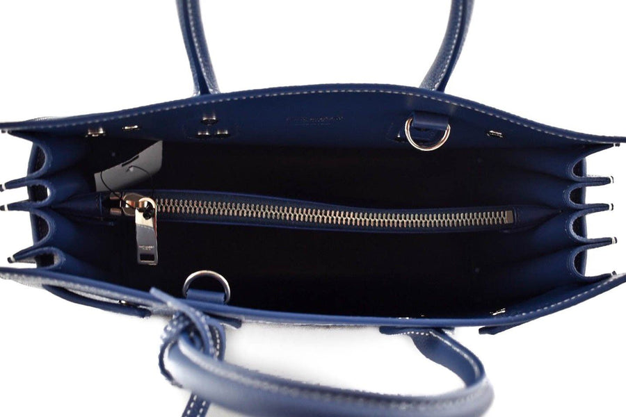 YSL Small Sac De Jour Denim Blue White Stitch Shoulder Bag – THE
