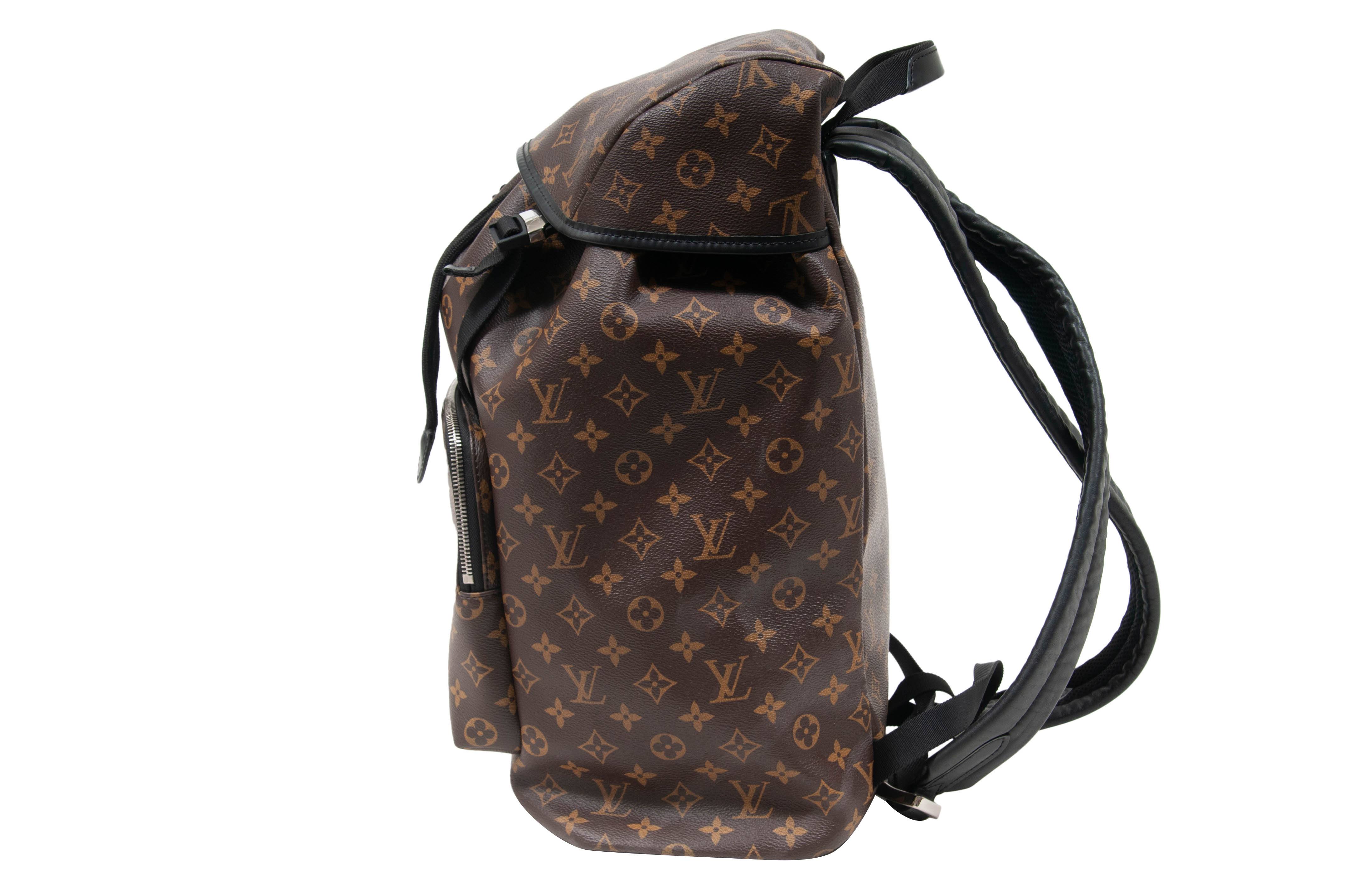 Louis Vuitton Brown Monogram Macassar Zack Backpack Black Leather